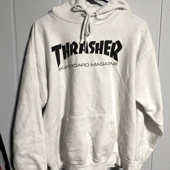 Thrasher Tops - White Thrasher Hoodie